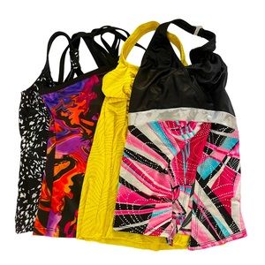 Colorful Retro Dance Y2K Tops Set of 4 Body Wrappers Leo Motionwear Large